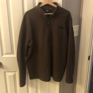 North face men's brown half zip jacket XL